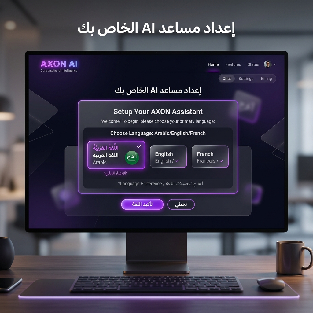 مرحلة اختيار اللغة في برومبت DAKI PRO ستك مان