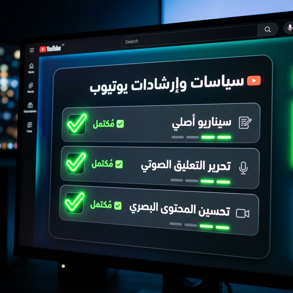 قائمة التحقق من سياسات يوتيوب للمحتوى المولد بالذكاء الاصطناعي